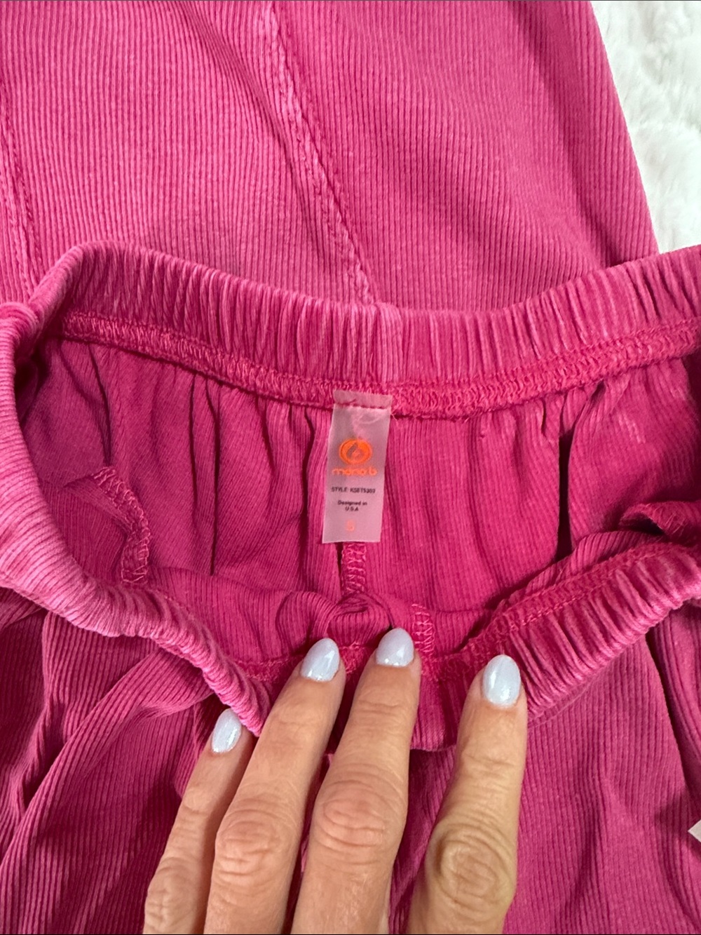 NWT Mono B Raspberry Ribbed Tank & Shorts Set | Size S - Picture 3 of 5